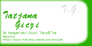 tatjana giczi business card